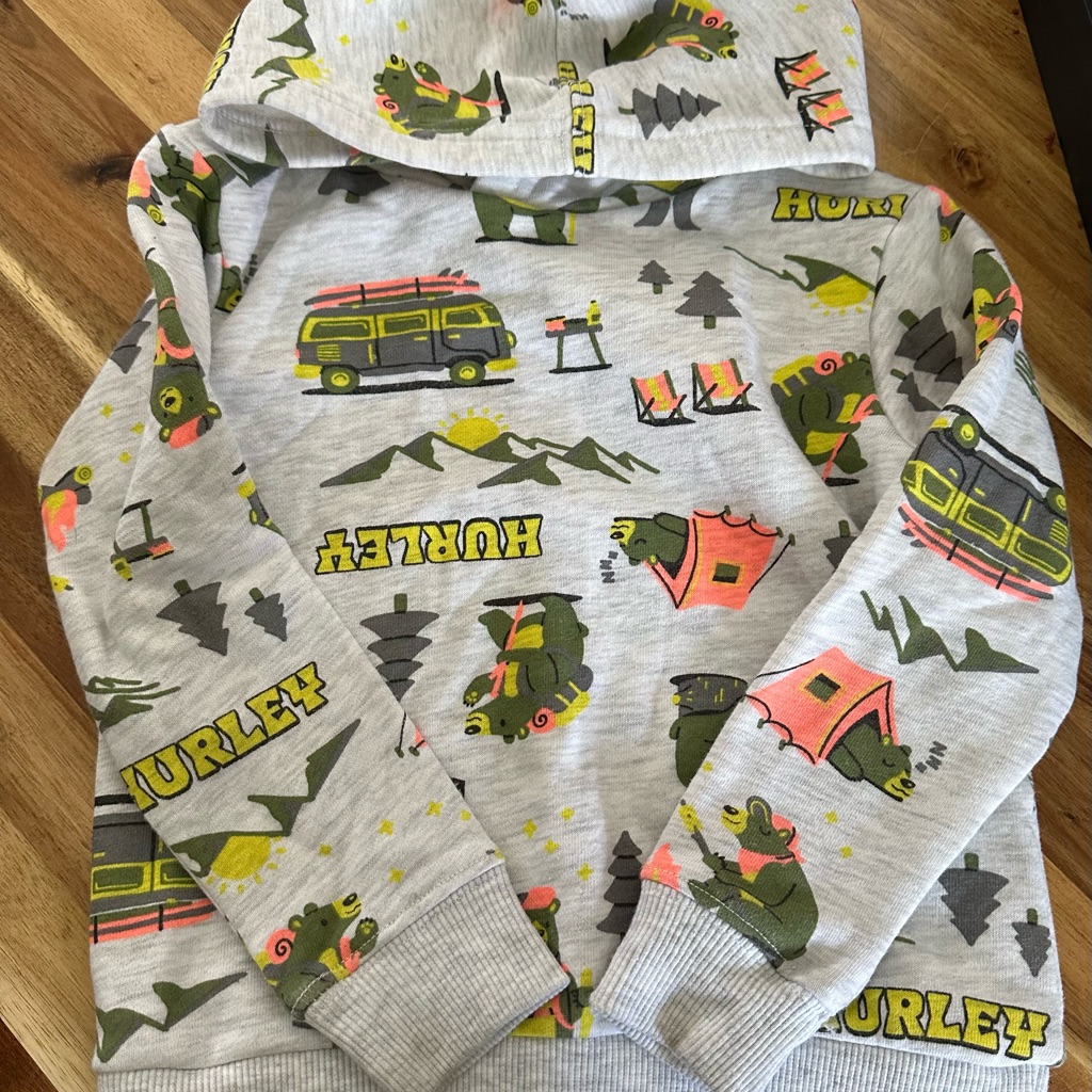 Hurley Gray And Green Adventure Sweatshirt